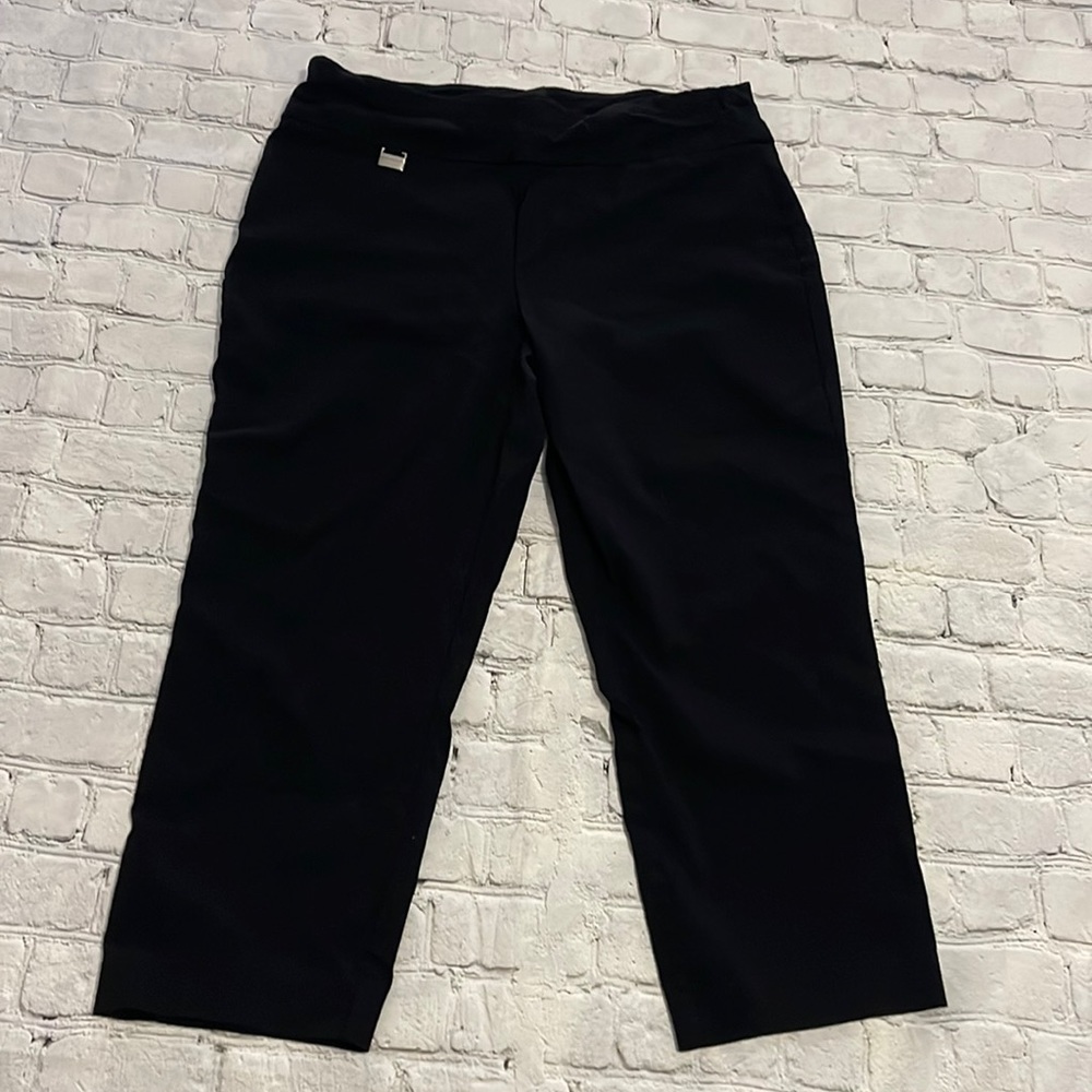 Alfani Black Pull On Pants Crop Size 12